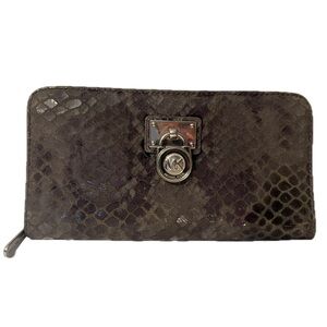 Michael Kors Grey Snakeskin Patterned Embossed Wallet